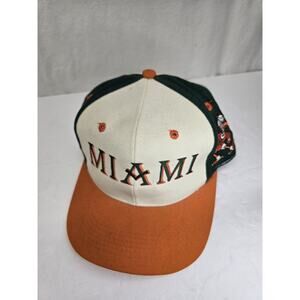 Vintage University of MIAMI HURRICANES Canes Signatures Fitted Hat Cap 6 7/8